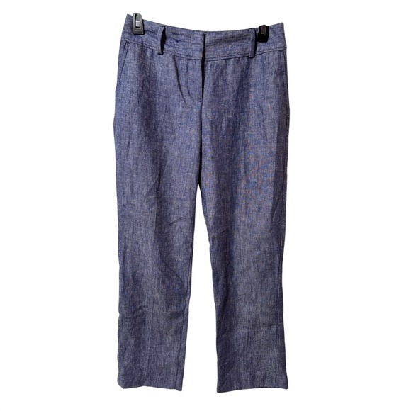 LOFT Pants - Ann Taylor Loft Linen/Poly Pants Modern Fit Cropped Pants Trousers Blue Size 2P